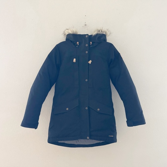 Fjallraven Singi Down Jacket Parka Black Womens XS Outdoor Rugged Gorpcore $640 - Picture 5 of 16